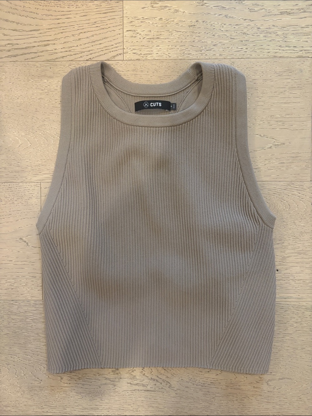 Cuts Clothing Ribbed Tank Top in Taupe